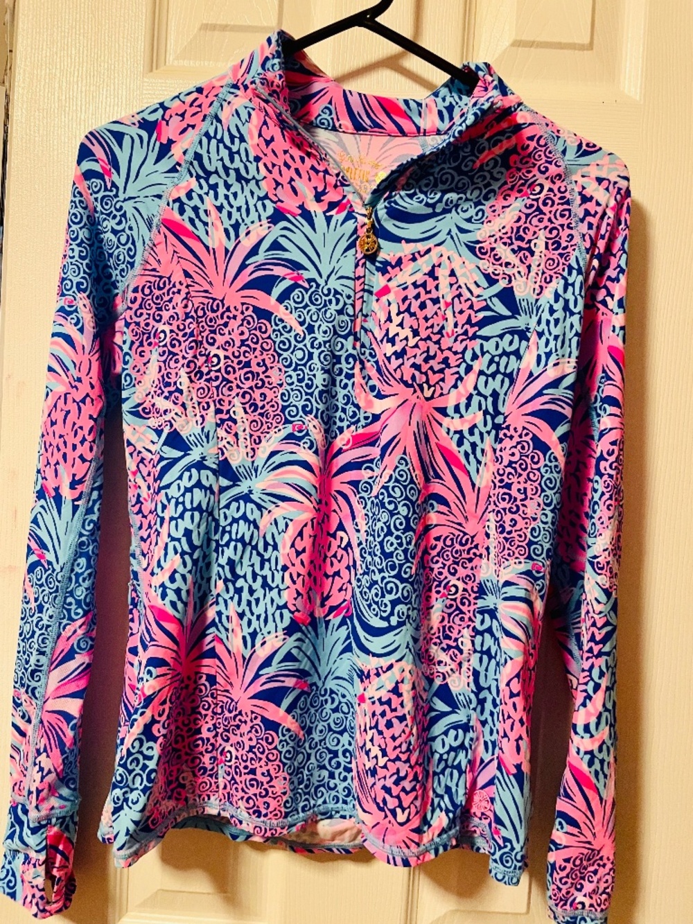 Lilly Pulitzer Luxletic pineapple 1/4 zip pullover XS